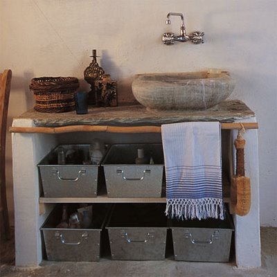 Ark arquitetura: lavabo rústico