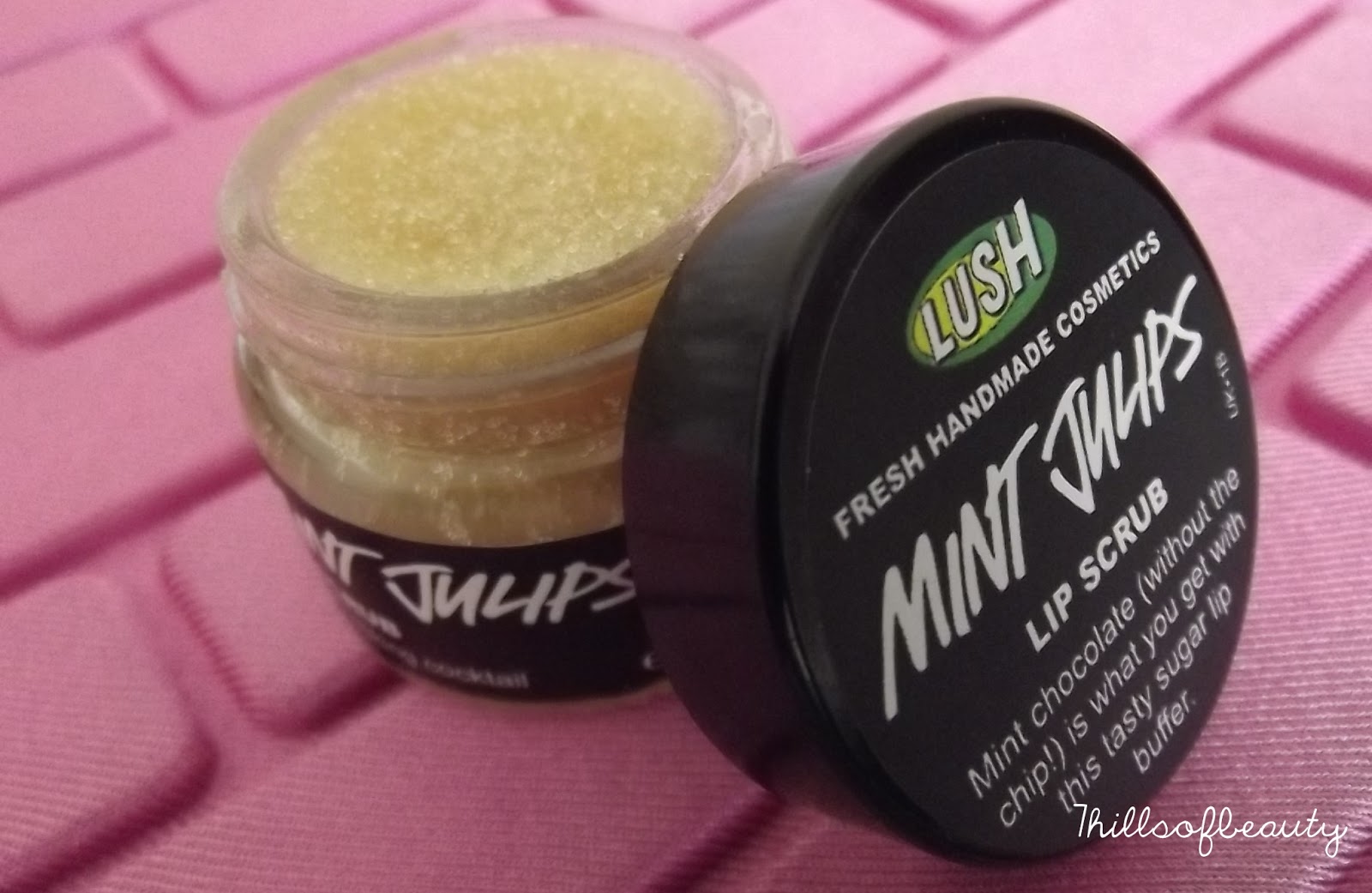 LUSH Mint Julips lip scrub 7 hills of beauty