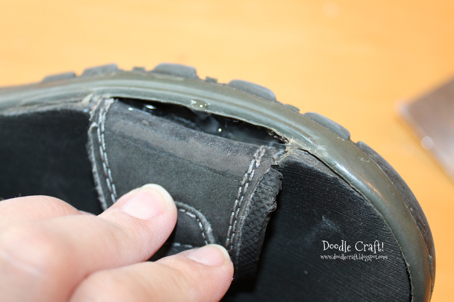 Doodlecraft Easy Repair for Shoes using Hot Glue!