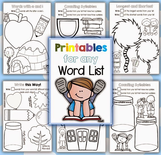 Printables for any Word List