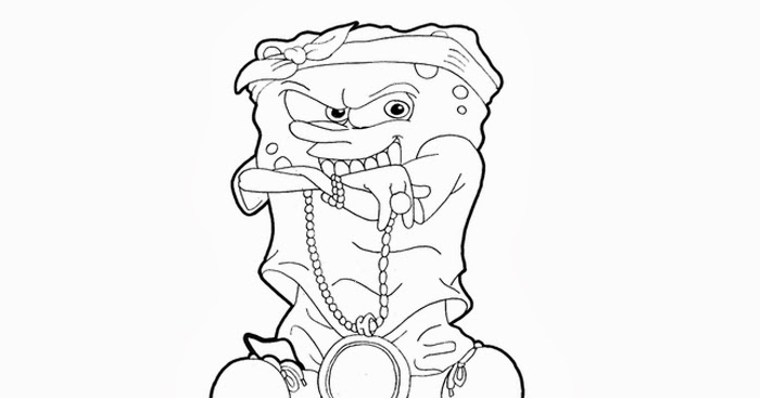 Spongebob gangster coloring pages | Free Coloring Pages ...