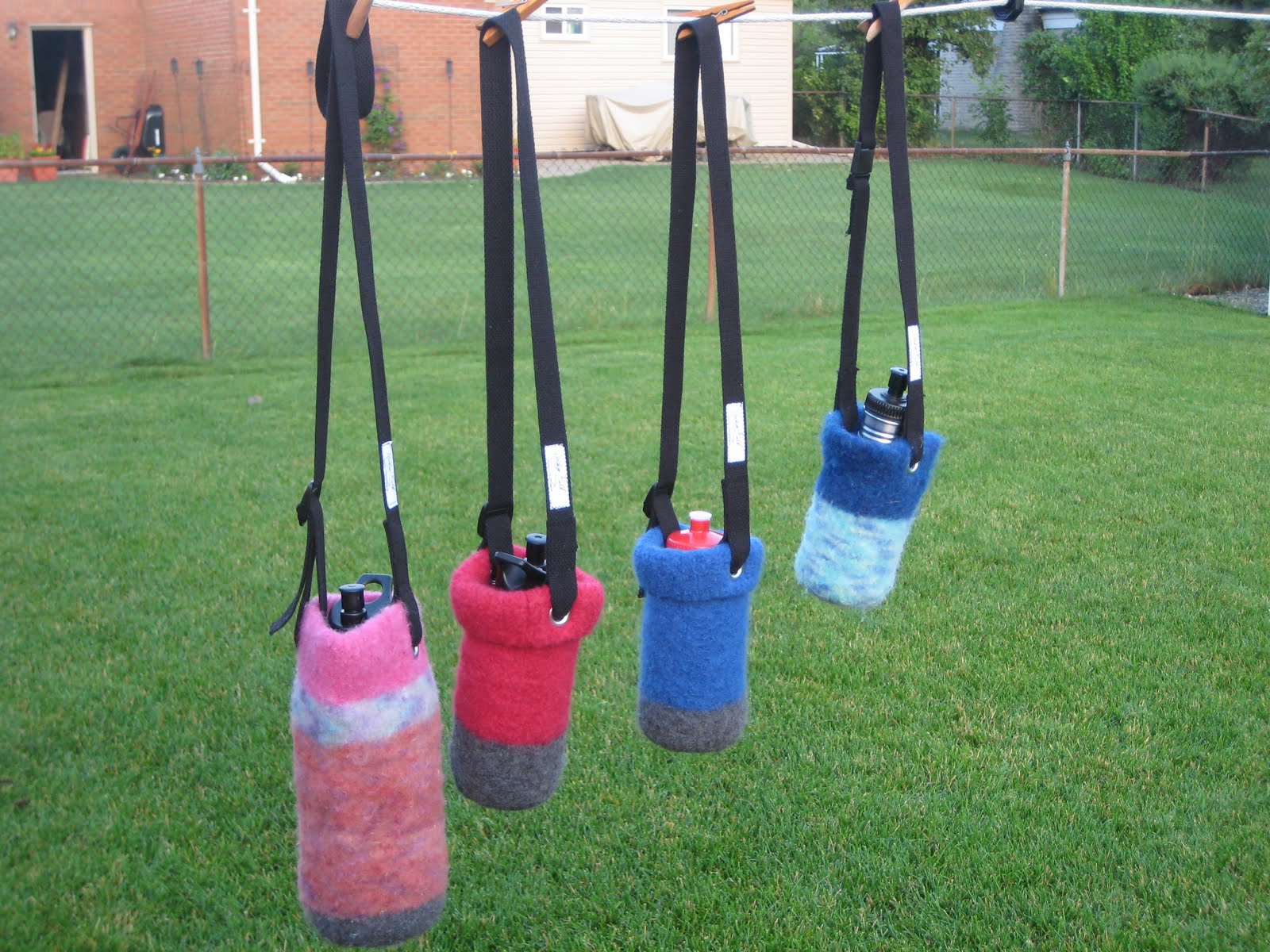 Vintage Ruth Felted Wool Water Bottle Holders and Tutorial to Make