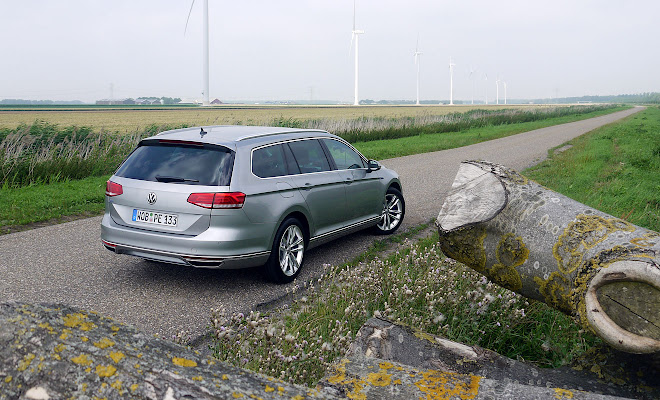 VW Passat GTE estate - rear view