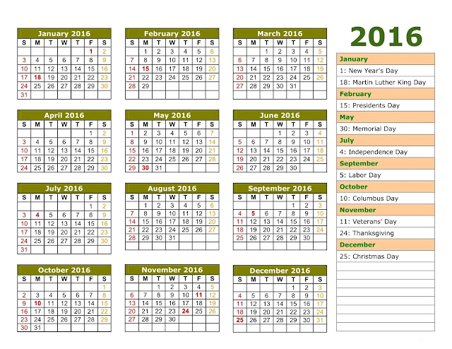 2016 Printable Calendar with European Holidays, Calendar 2016 European Public Holiday, Calendar 2016 with European Holiday, 2016 European Calendar Free Template