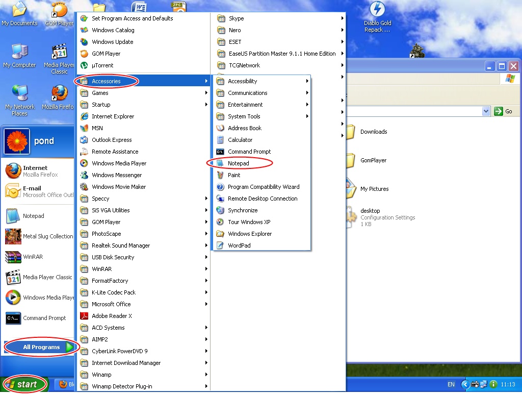 เรื่อยๆเปื่อยๆ ใช้งาน Open File Location ใน Windows XP