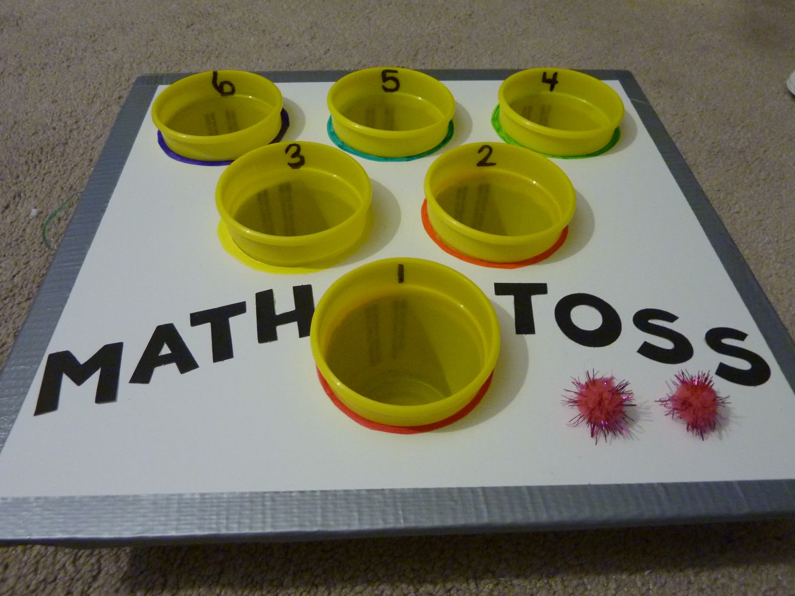 I Blame My Mother Reuse PlayDoh Containers with Math Toss Game