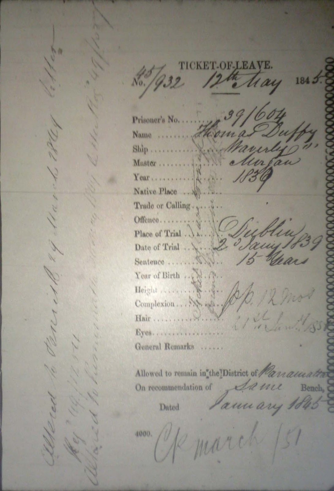 Jennyalogy Transportation and Tickets of Leave