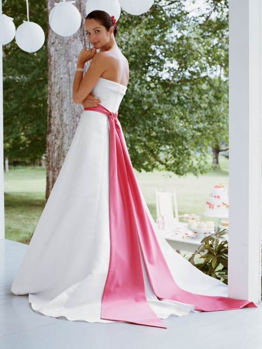 Pink And White Wedding Gown