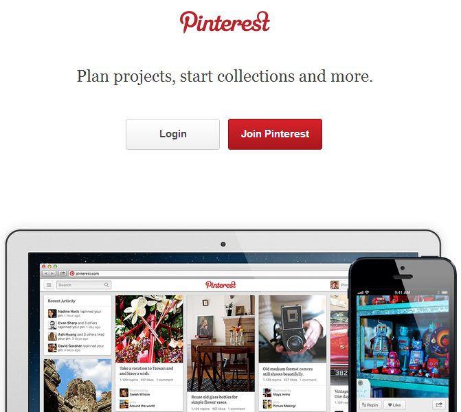 New page Printerest Update printerest redesign home page