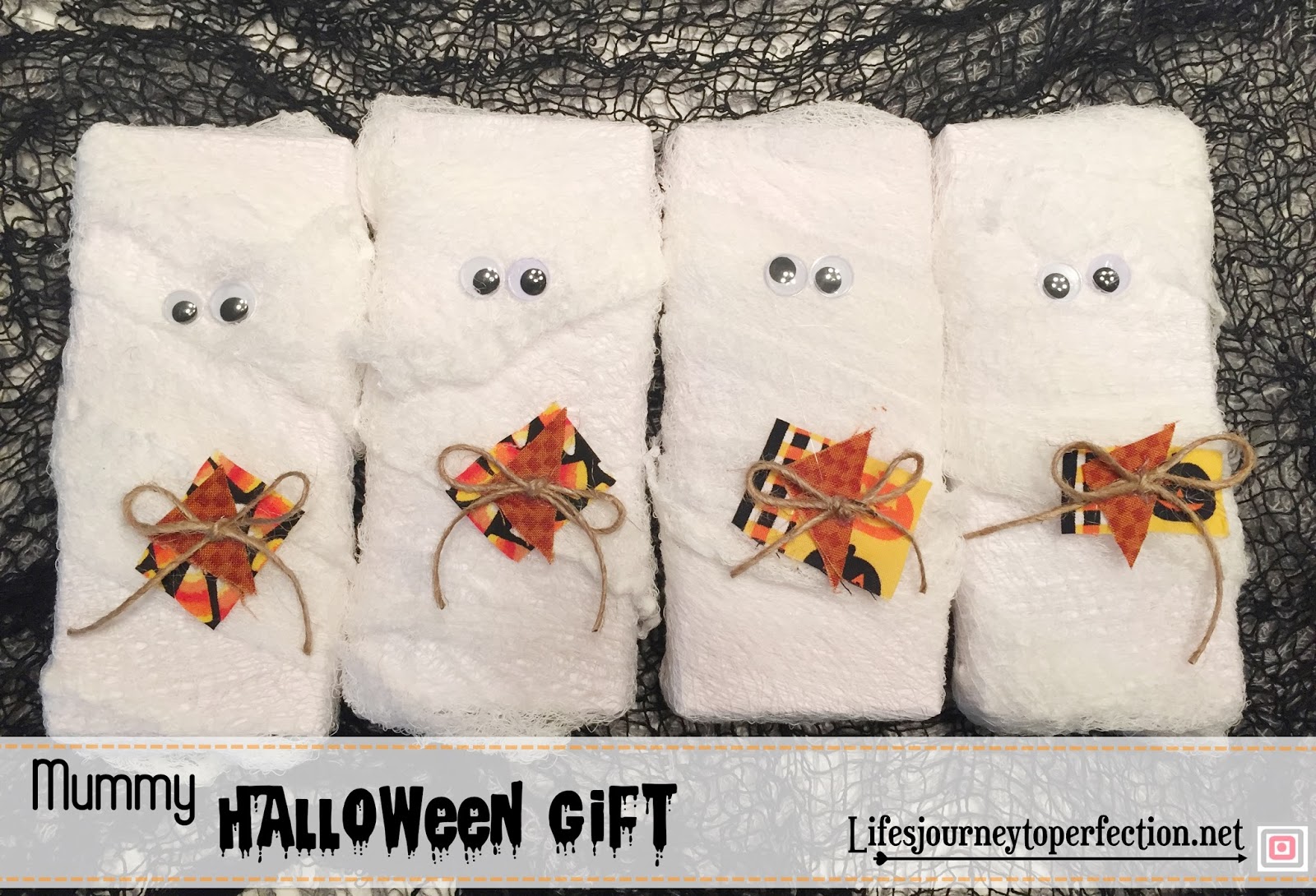 Life's Journey To Perfection Candy Box Mummy Halloween Gift Tutorial