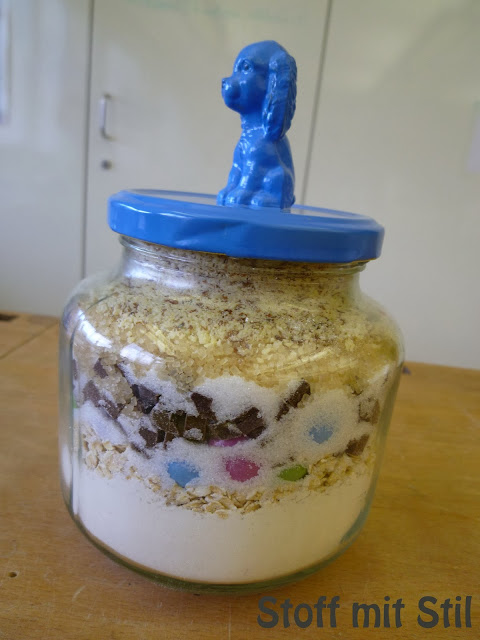 Stoff mit Stil: Cookies im Glas