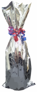 gift wrapped bottle clipart