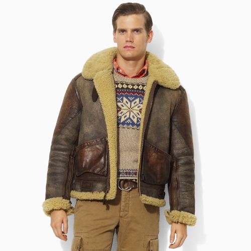 polo ralph lauren shearling bomber jacket