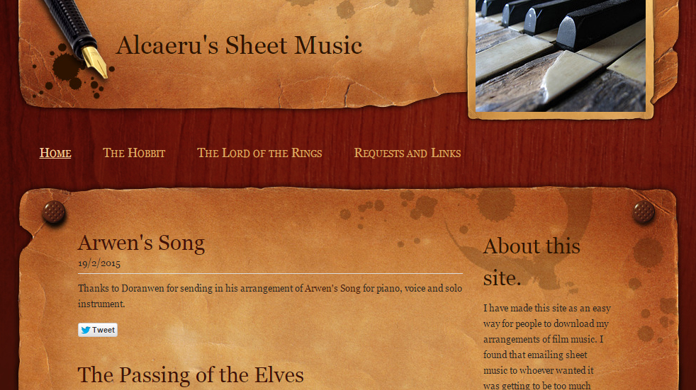 The Fellowship of the Ring Poem Arrangements sheet music