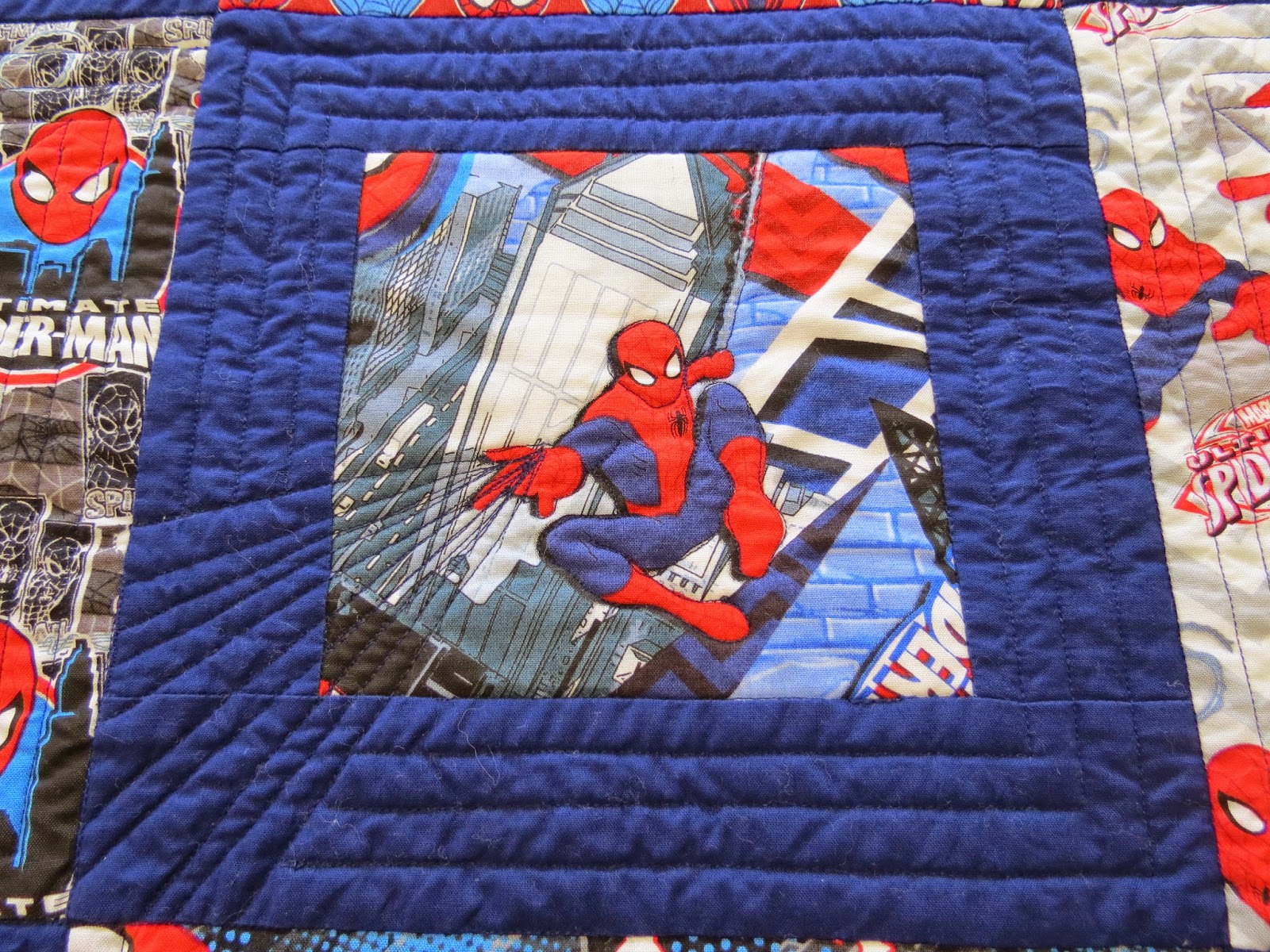 Jen's Crafts and Quilts Scrapbook Spiderman Quilt for Bain!