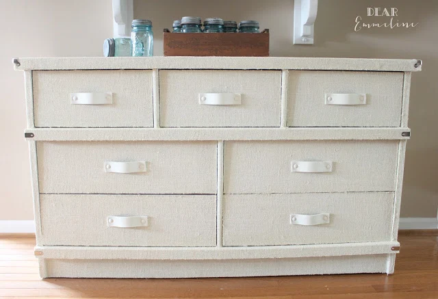 Cool steamer trunk styled dresser by Dear Emmeline, featured on I Love That Junk