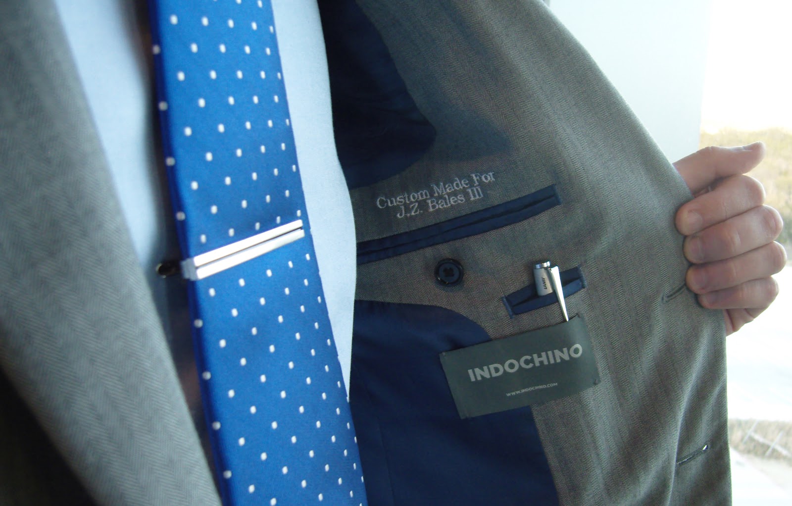Suit Review Indochino Essential Gray Herringbone by J.Z. Bales
