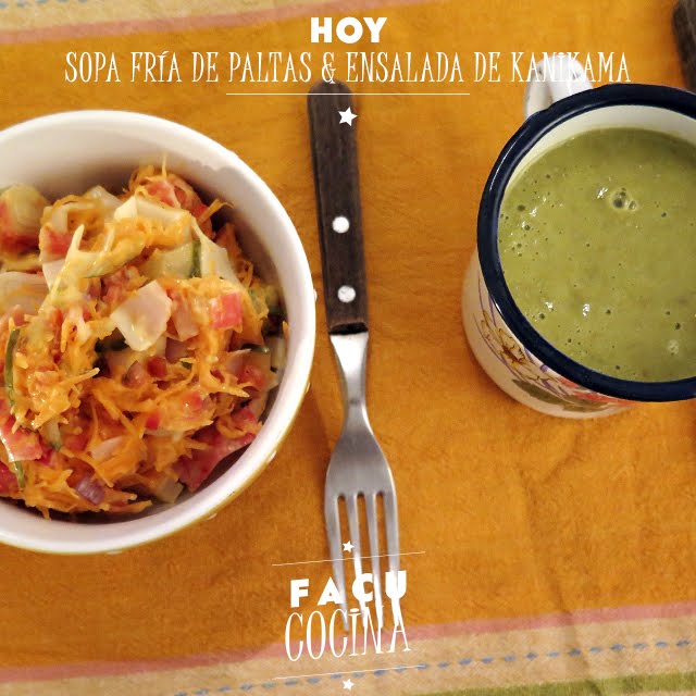 Sopa fría de palta & ensalada de kanikama Sopa fría de palta & ensalada de kanikama