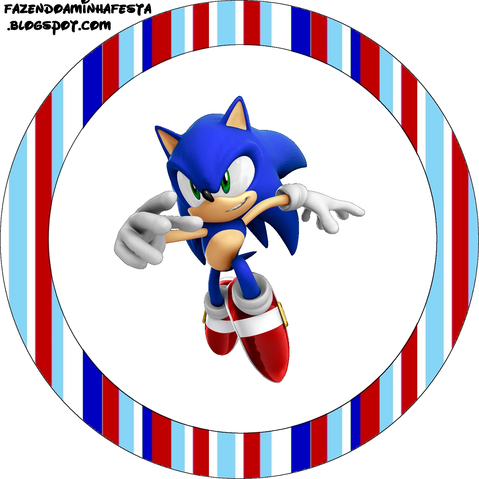 Convite Sonic para Imprimir - Fazendo a Nossa Festa