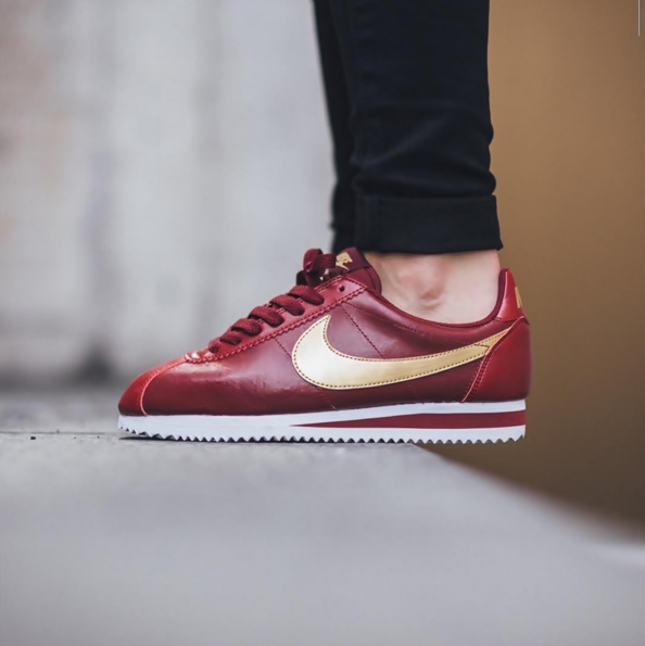 nike cortez red and gold