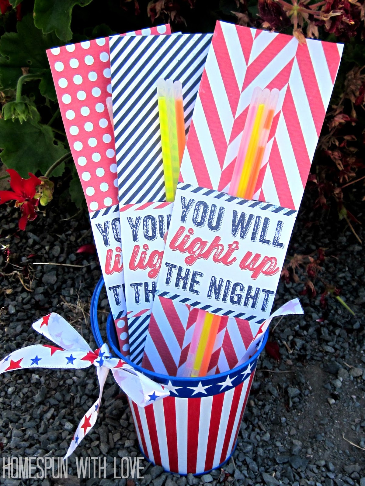 Homespun With Love Glow Stick Holder Printable