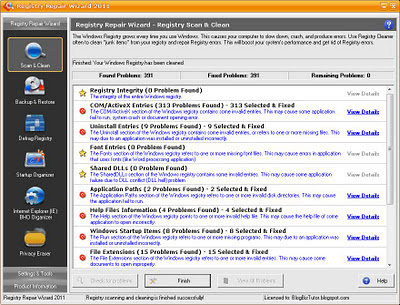 Registry Repair Wizard 2011 Build 6.63