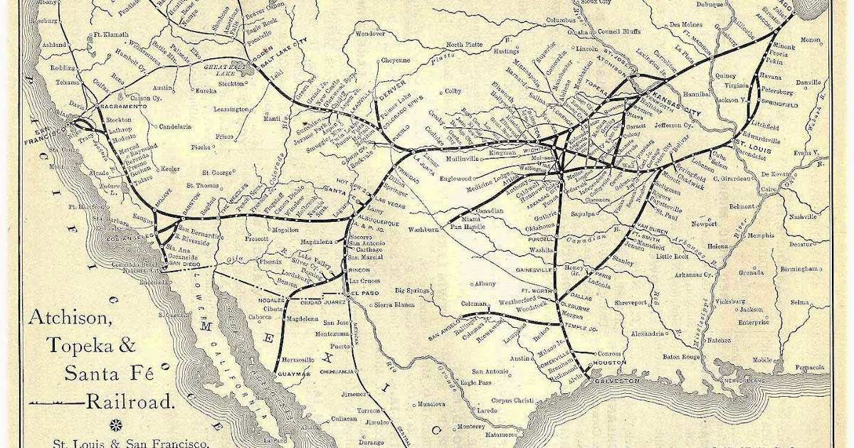 Atchison Topeka And Santa Fe Railway Map Industrial History: Atchison, Topeka And Santa Fe Railway