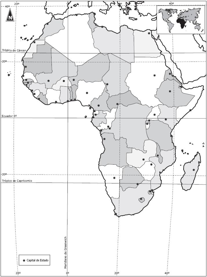 Mapa De Africa Politico En Blanco