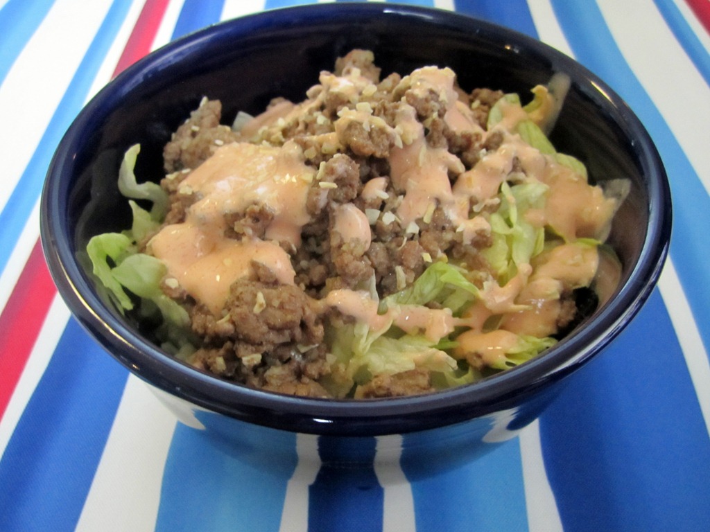 Recharge Nutrition Center Big Mac in a bowl