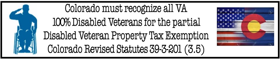 ALL COLORADO TOTALLY DISABLED VETS NEED THE DISABLED VETERAN PROPERTY TAX EXEMPTION