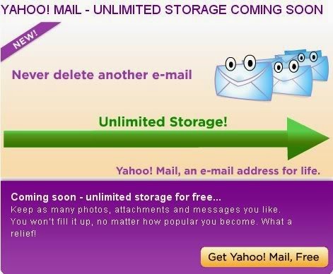 Reuniendo Letras: Yahoo Unlimited Storage.