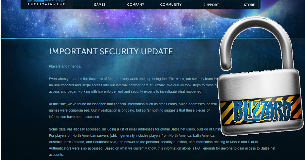 Blizzard's Battle.net Server Hacked, Millions of Users Affected ~ VOGH