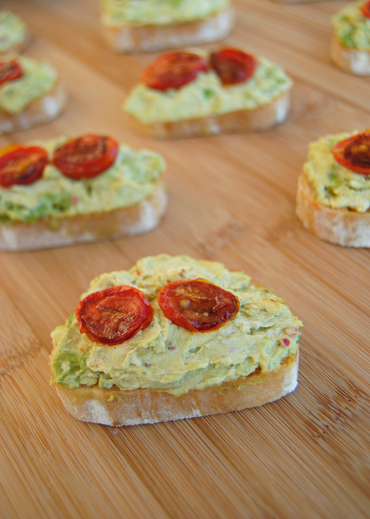 SteakNPotatoesKindaGurl Avocado, Goat Cheese + Roasted Tomato Crostini