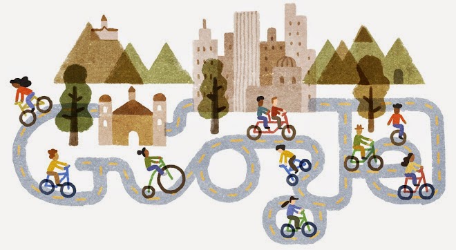 Doodle del aniversario de los carriles bici en Colombia