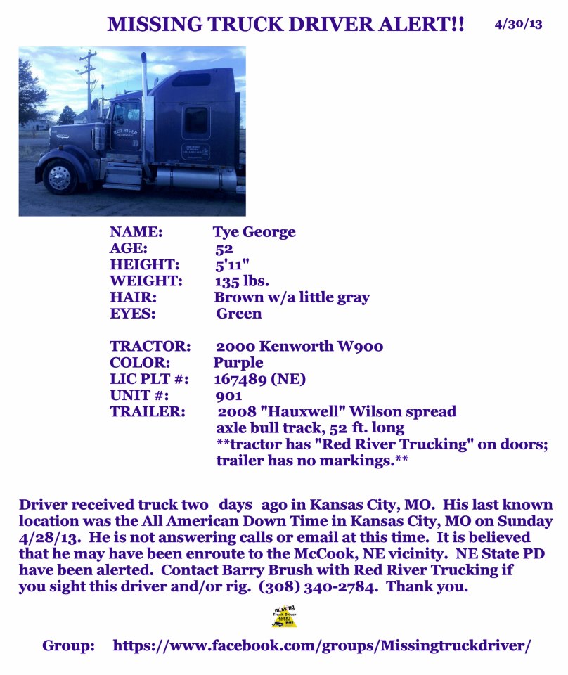 Mid America Live MISSING TRUCK DRIVER ALERT