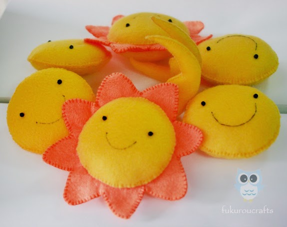 Cute Sun Felt Doll Christmas ornaments, handmade,  เครื่องประดับ, ตกแต่ง ต้น คริสมาสต์  ปีใหม่  ตุ๊กตา พระอาทิตย์ ผ้า สักหลาด น่ารัก