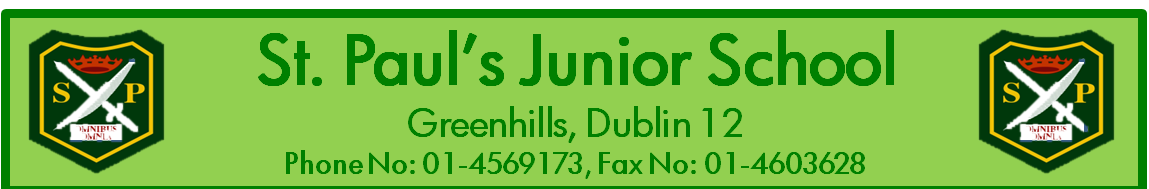 St. Paul's Junior School, Grennhills, Dublin 12.