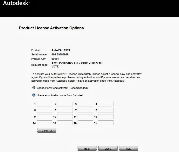 AutoCad 2013 64 bit activation code