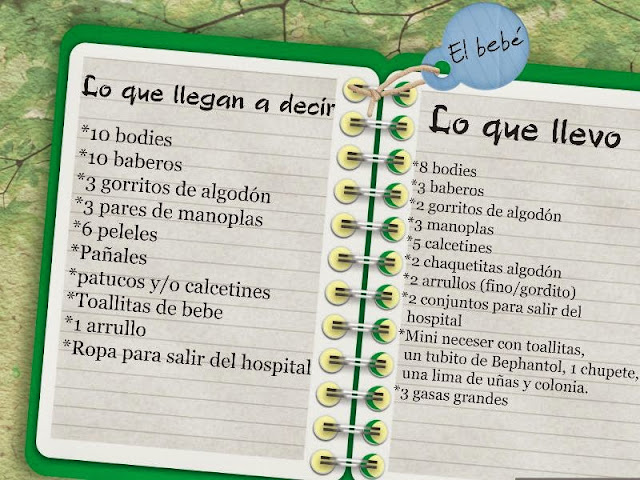 lista para llevar al hospital cuando das a luz