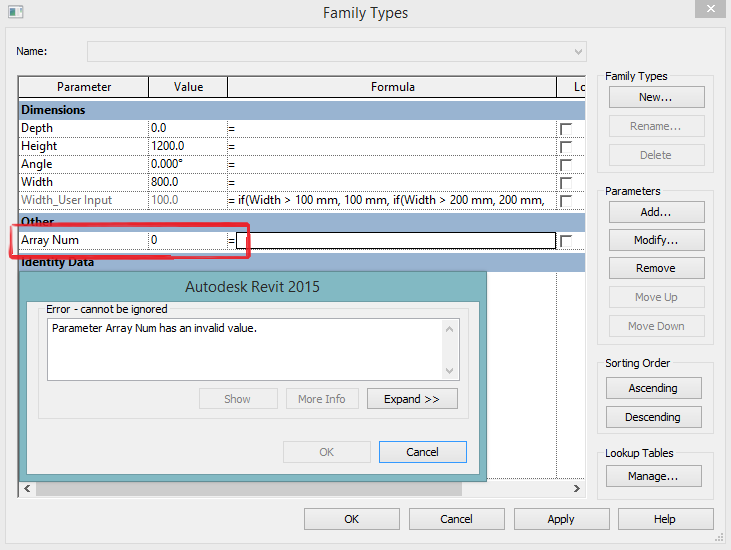 Revit Recess Revit Families_Error Compilation