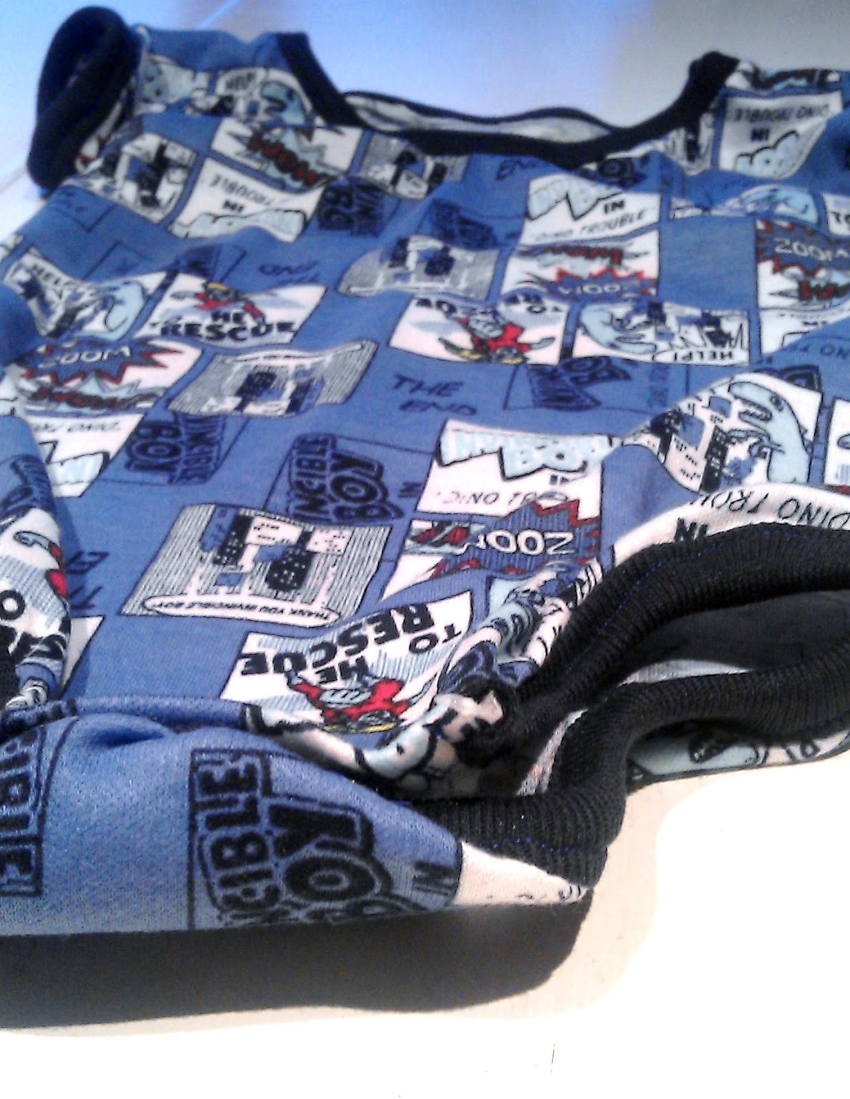 Refashion Coop Freecycle Comic Fabric Leggings and Baby Onesie