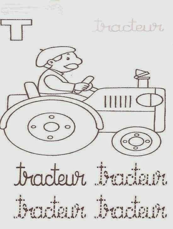 Coloriages Magiques L'abécédaire Tracteur  Coloriage Magique CP
