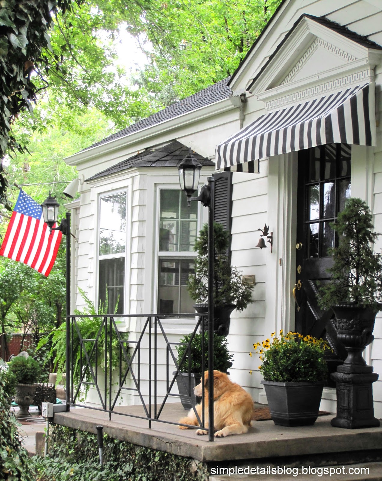 Simple Details diy black and white awning reveal...