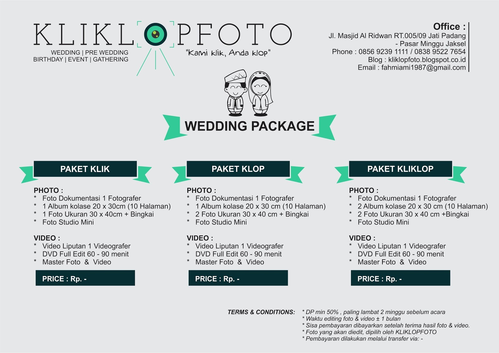 Contoh Price List Wedding - IMAGESEE