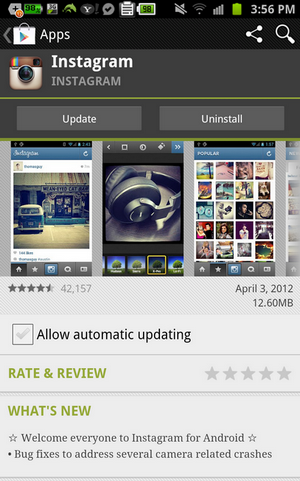 google play store download instagram