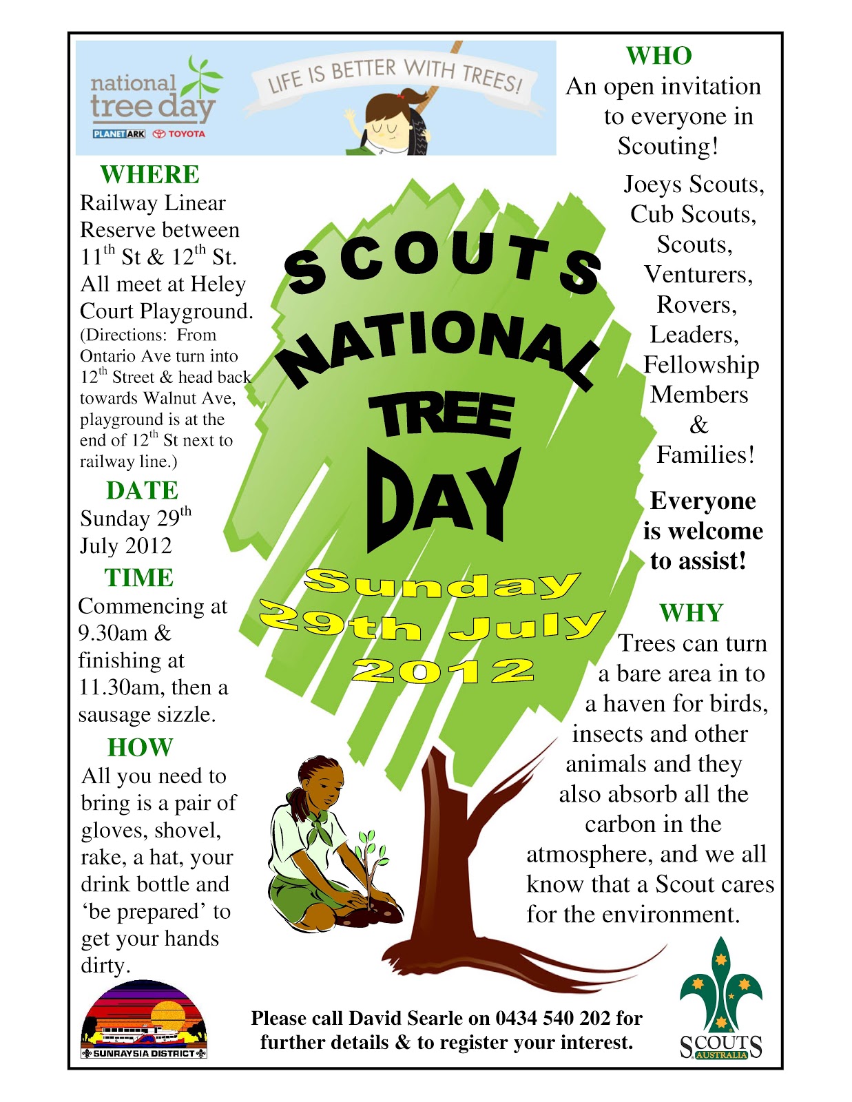 National Tree Day Sunday 29th July, 930 to 1130am