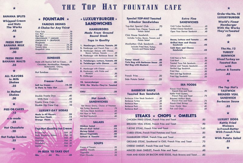 Vintage Spokane Top Hat Fountain Cafe