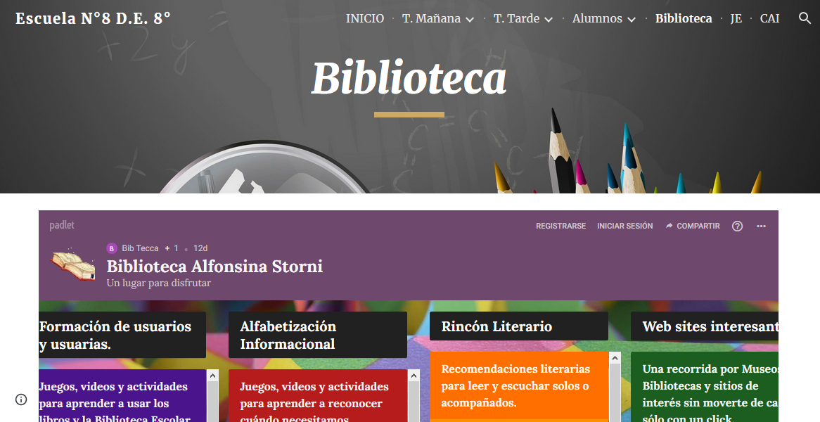 LA BIBLIOTECA EN EL SITE