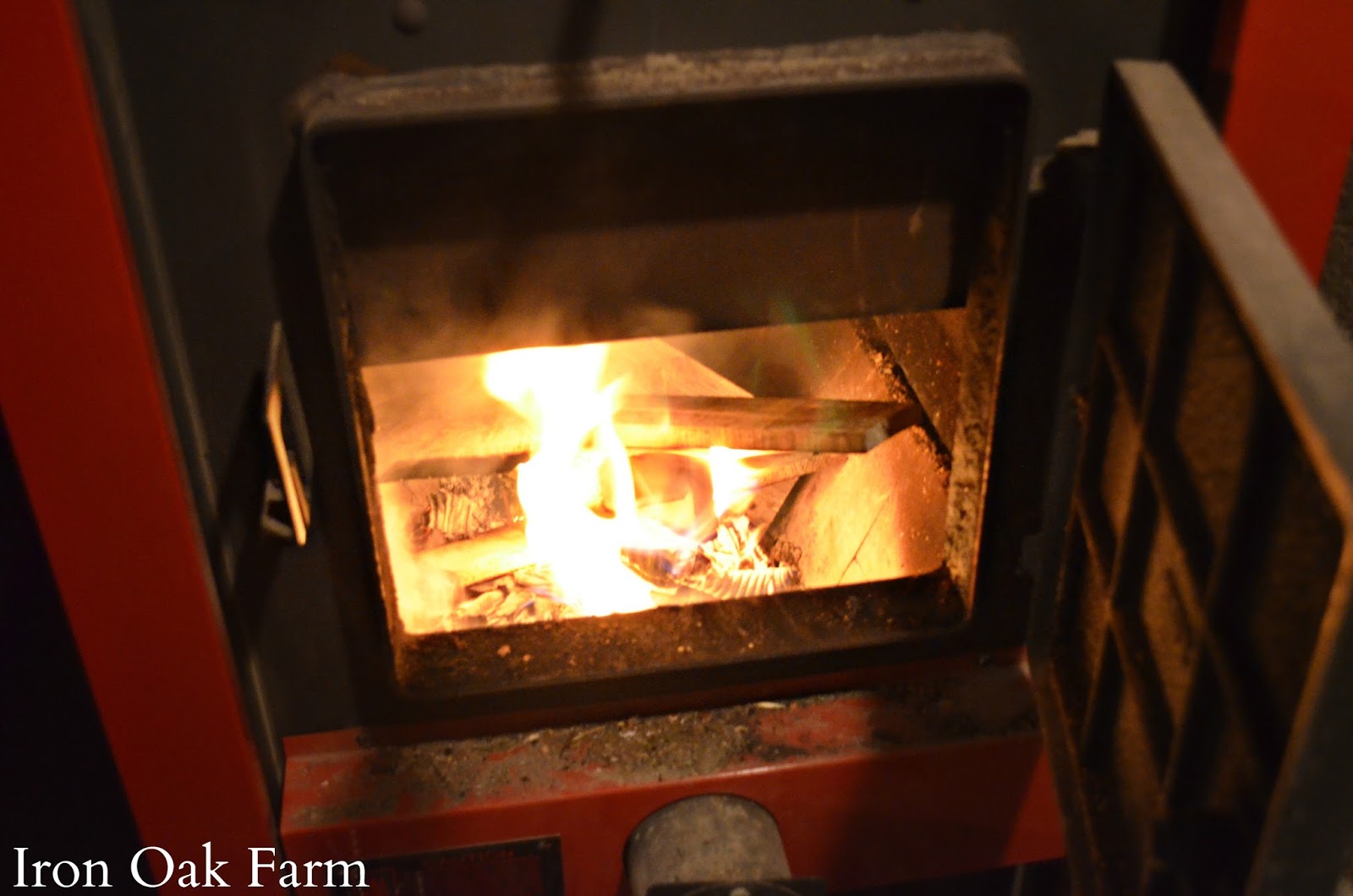 Iron Oak Farm Wood Burning Furnace Daily Fire
