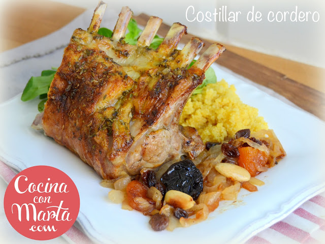 Costillar de cordero, receta casera, fácil, rápida, sencilla, receta fiesta y celebraciones, comida y receta Navidad, Nochebuena, Año nuevo, cous cous, curry, Cocina con Marta